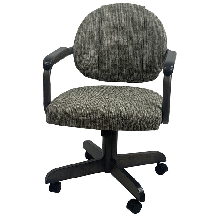 Latitude Run® Swivel Tilt Kitchen Caster Chair With Wheels M79 Smoke